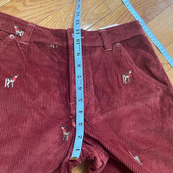 We The Free Free People FP Clifton Cord Wide Leg Jeans Rusty Red reindeer Sz 25 - Picture 7 of 16